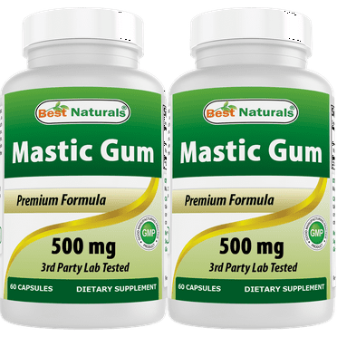 2 Pack - Best Naturals Mastic Gum Capsules 500 mg 60 Capsules (Total 120 Capsules)