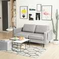 thumbnail image 3 of Costway Modern Loveseat Leathaire 2-Seat Sofa Couch with  Side Storage Pocket Light Grey, 3 of 10