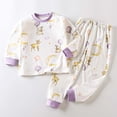 thumbnail image 2 of Likimi Toddler Boys Girls Two Piece Set Long Sleeve Graphic Print Crew Neck Tops With Pants Spring Autumn Soft Casual Outfit Set Purple Size 3-4 Years, 2 of 3