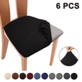 thumbnail image 1 of BEMS-6 fundas de asiento elásticas para silla de jacquard, cojín de asiento de silla extraíble (negro), 1 of 5