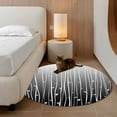 thumbnail image 3 of Black Flower Large Area Rugs for Bedroom Living Room, Soft Non Slip Carpet Bedside Rug, Geometric Stripes Gradient Simple Branch Round Floor Cover Kitchen Accent Rug 3' for Dining Room/Office, 3 of 9
