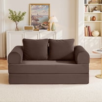 COOLHUT 63" W Combination Sofa, Sponge Floor Sofa, High Rebound Density Sponge Sofa Couch with Two Big Pillows, Six Forms Floor Sofa Couch Three Seats Sofa Bed for Living Room, Bedroom, Coffee