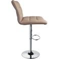 thumbnail image 4 of Leopard Modern Square PU Leather Adjustable Bar Stools with Back, Set of 2, Counter Height Swivel Stool, Barstools for Kitchen Counter (Black), 4 of 6