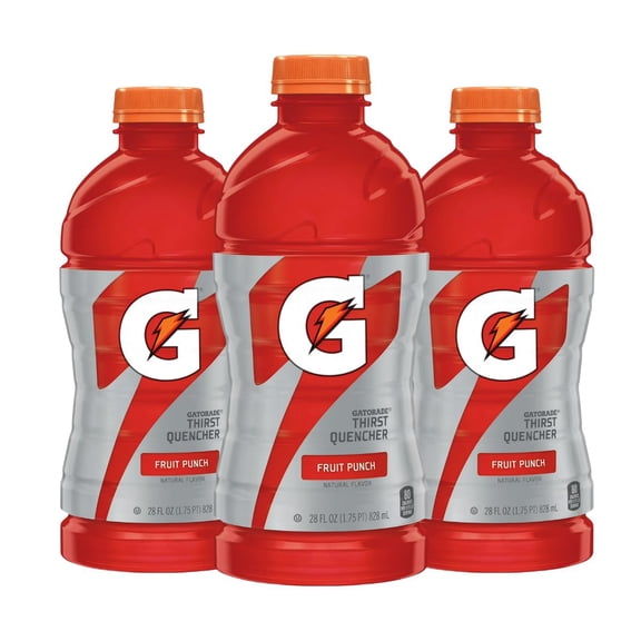 Thirst Quencher for Gatorade Fruit Punch Thirst Quencher, 28 Fl Oz Bottle (Pack of 3)
