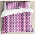 thumbnail image 1 of Polka Dot Duvet Cover Set Queen Size, Vertical Stripes in Color Shades with Faded Big Polka Dots Pattern Retro Style, Decorative 3 Piece Bedding Set with 2 Pillow Shams, Multicolor, by Ambesonne, 1 of 3