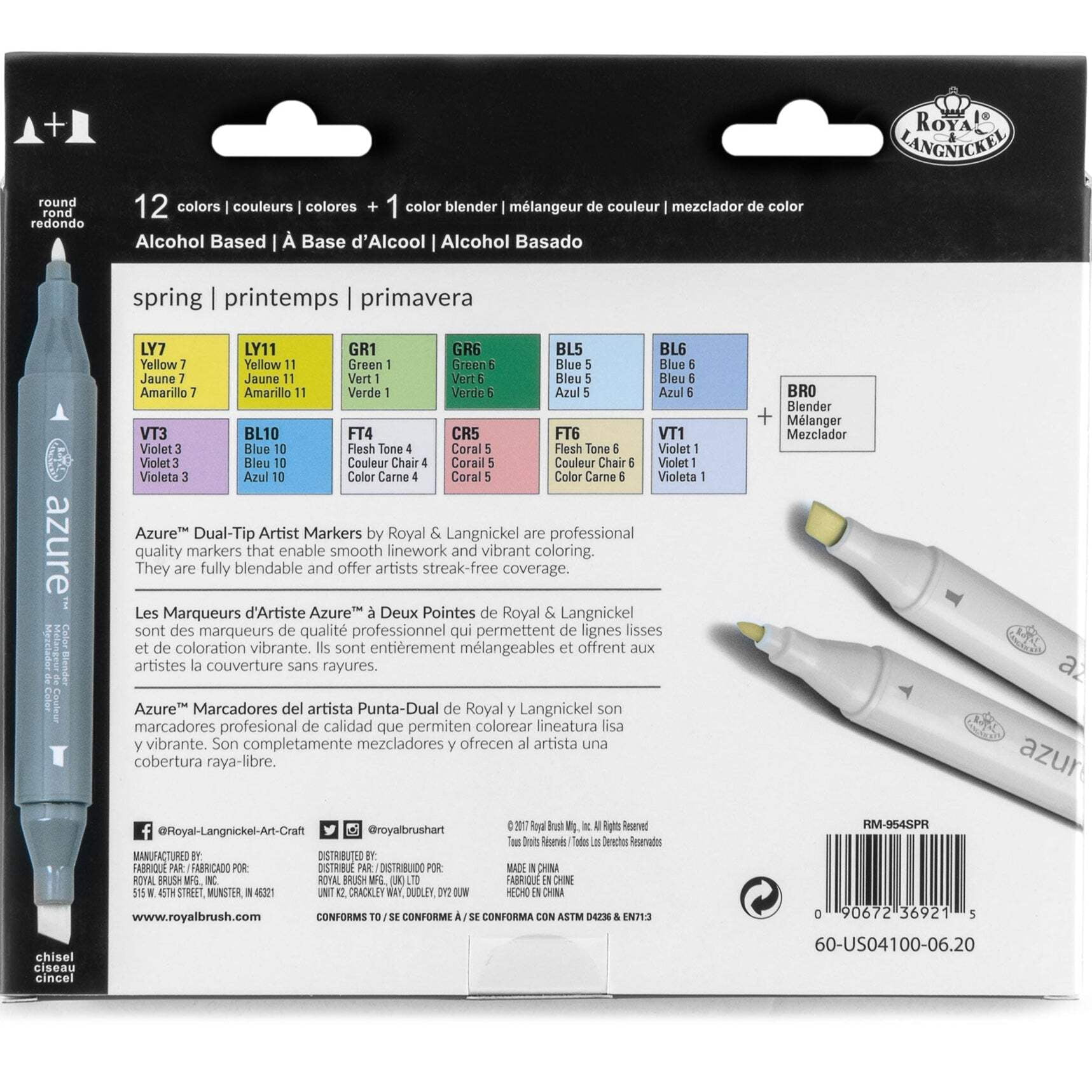 Royal & Langnickel(R) Azure Marker Set 13/Pkg-Spring Colors