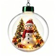 thumbnail image 2 of Christmas Ornament Ball with Warm LED Light 2D Acrylic Clear Hanging Pendant for Holiday Tree Decor and Gift Giving, 2 of 6