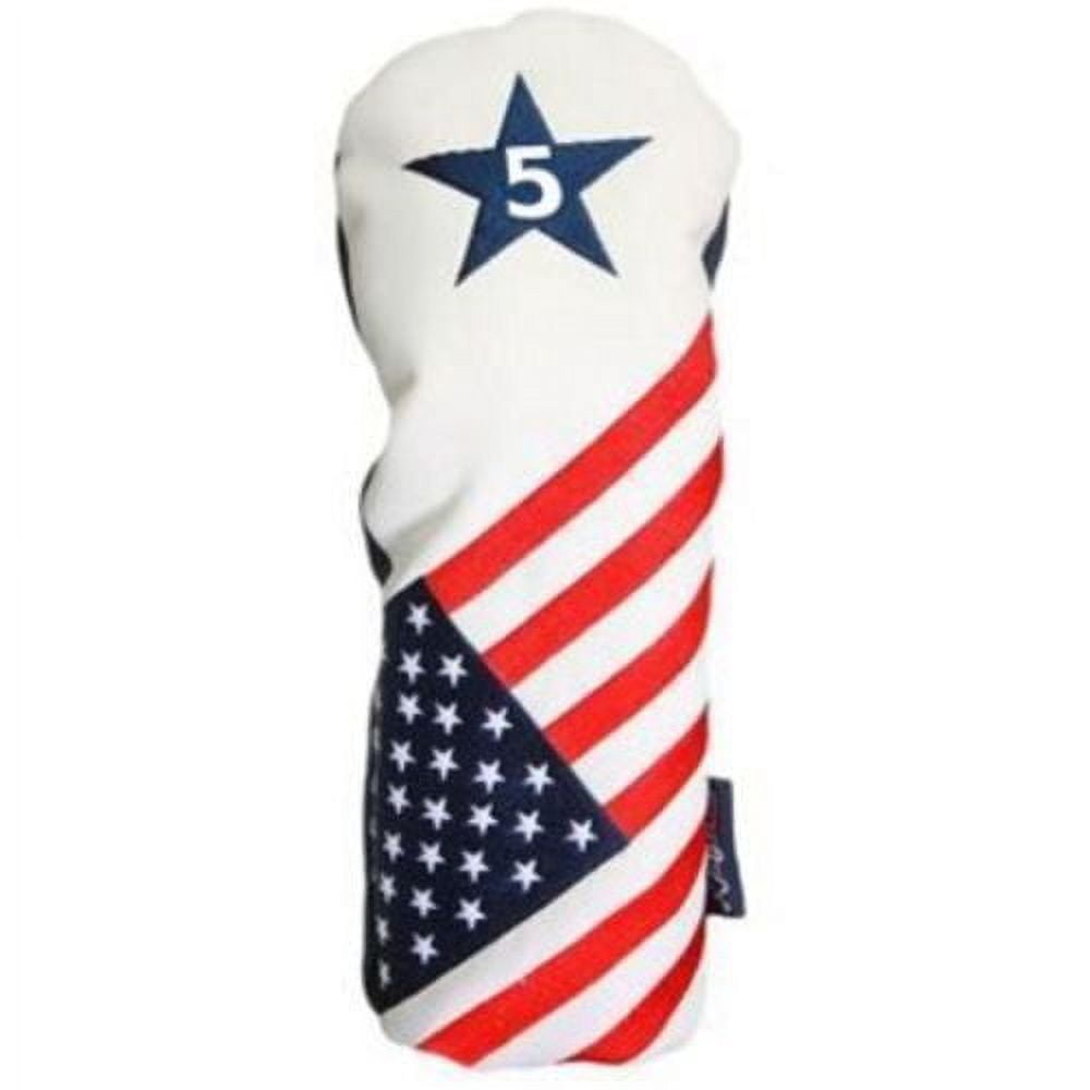 Majek USA Vintage Golf Driver Headcover USA 5 & X Headcover Patriot Golf Vintage Retro Patriotic Fairway Wood Head Cover Fits All Modern Fairway Wood Clubs