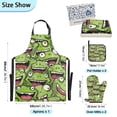 thumbnail image 3 of Funny Cartoon Frogs Face 5 Pcs Kitchen Set Heat Resistant Oven Mitts and Non-Slip Pot Holders with Adjustable Cooking Apron, 3 of 6
