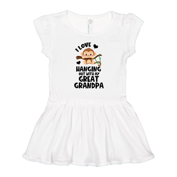Inktastic Monkey I Love Hanging out with My Great Grandpa Girls Toddler Dress