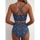 thumbnail image 2 of Conjunto de bikini de talle alto con textura floral para mujer Herseas, talla XL, 2 of 3