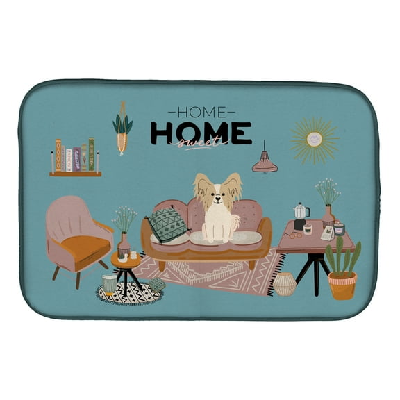 Sable White Papillon Sweet Home Dish Drying Mat