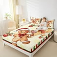 thumbnail image 4 of jejeloiu Cartoon Snowmen Cookie Full Size Sheets,Merry Xmas Bed Sheets,Red Christmas Ball Sheet Sets For Boy Kids,Microfiber Bedroom Decor,4-Piece, 4 of 7