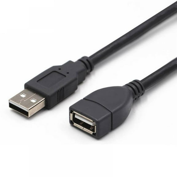 USB Extension Cable, 2Pack 5FT Type A Male to A Female Nylon Braided USB 3.0 Extension Cord Data Transfer Extender Cable with Gold-Plated Connector for USB Flash Drive/Hard Drive (Black)