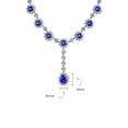 thumbnail image 2 of Bling Jewelry Womens Vintage Oval Crown Halo CZ Royal Blue Y Collar Necklace, 2 of 5