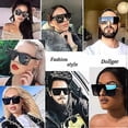 thumbnail image 4 of Square Oversized Sunglasses for Women Men Fashion Flat Top Big Black Frame Shades, 4 of 4