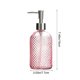thumbnail image 3 of Dispensador de jabón, botella de vidrio con bomba de acero inoxidable, diseño de clavo en relieve, recipiente rellenable de 400 ml para baño o cocina, 3 of 6