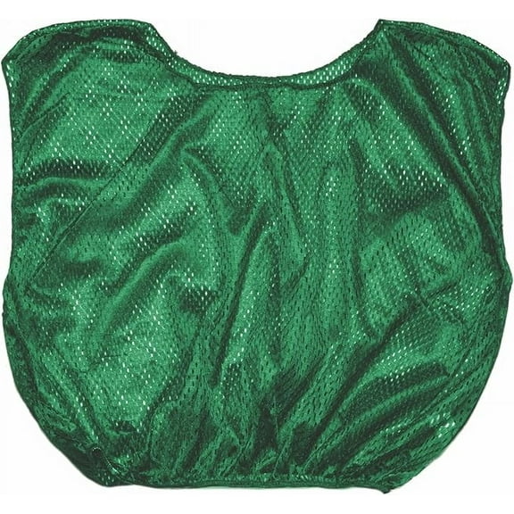 Champion Sports Mesh Practice Scrimmage Vest Regular and Numbered (Youth and Adult) - Pack of 12, Green, Youth Numbered
