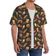 thumbnail image 4 of Honeii 's Fast Food for men's short-sleeved button-up collared shirt featuring a pocket, perfect for beach vacations, and travel adventures., 4 of 5