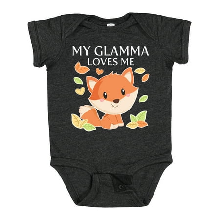 

Inktastic My Glamma Loves Me- Little Fox Gift Baby Boy or Baby Girl Bodysuit