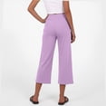 thumbnail image 2 of AHTJRT Capris for Women Crossover Wide Leg Trousers with Pockets Loose Fit Stretchy Summer Workout Lounge Yoga Pants Purple XXL, 2 of 7
