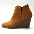 thumbnail image 5 of Fashion Women Suede Wedges Zipper Solid Color Short Booties Round Toe Shoes, 5 of 9