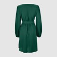 thumbnail image 5 of Gibobby Vestidos de sueter elegantes Otoño/Invierno Nuevo Casual Color sólido Manga larga Cuello en V Vestido de cintura con(Verde,M), 5 of 5