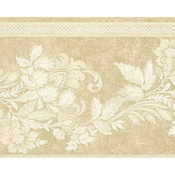 879166 Tone on Tone Floral Trail Wallpaper Border 85b64467