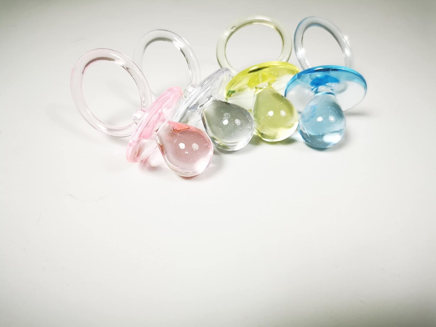 5/8" Mini Clear Pacifiers Baby Shower Game Party Decoration Favors 144pcs (Blue)