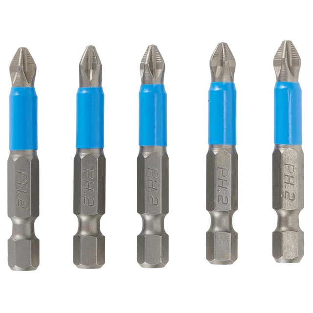 5Pcs 50mm Ph2 Cross Screwdriver Bits Anti Slip Hex Shank Electric Screwdriver