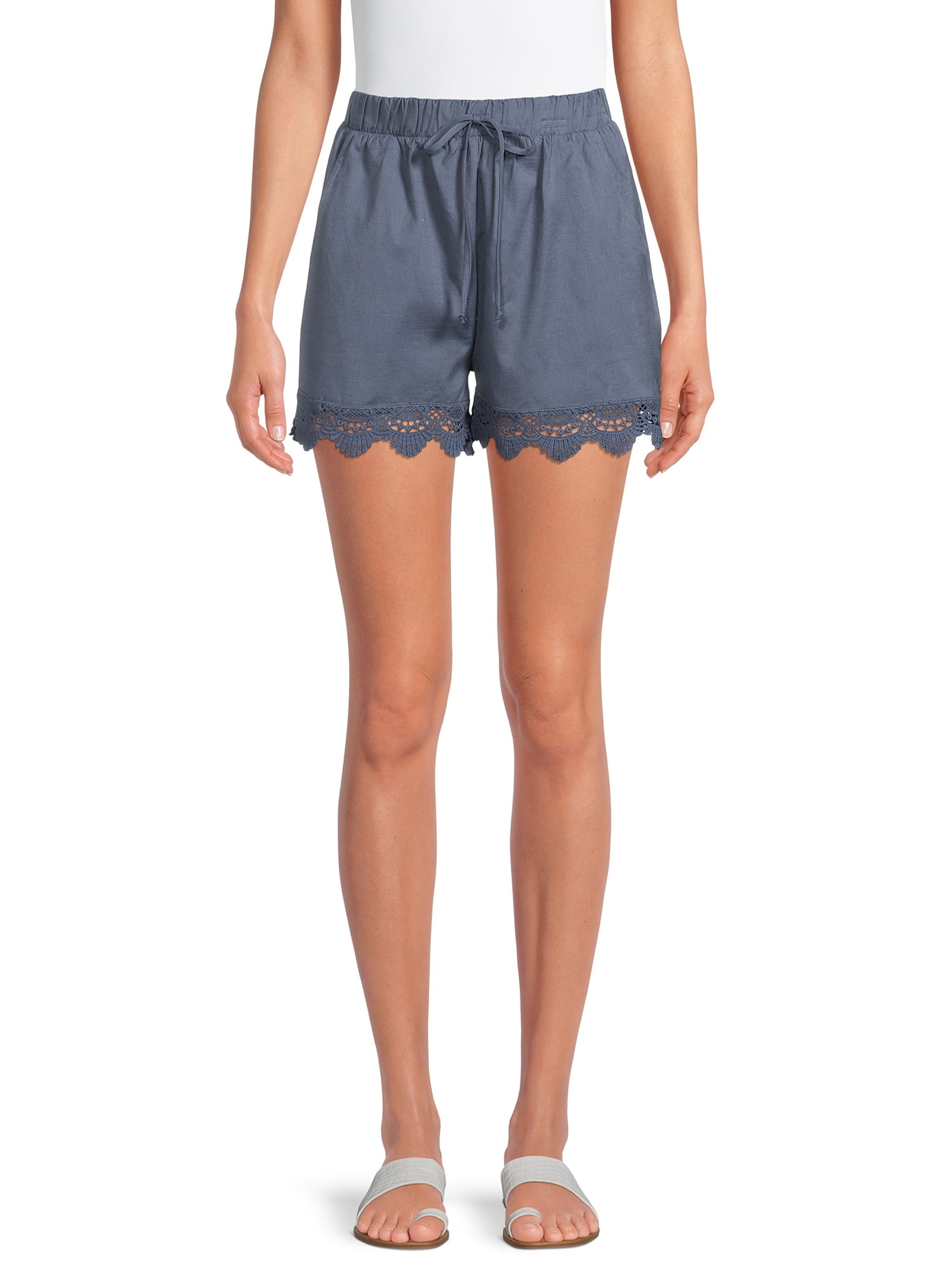 Derek Heart Juniors' Pull-On Shorts with Lace Hem