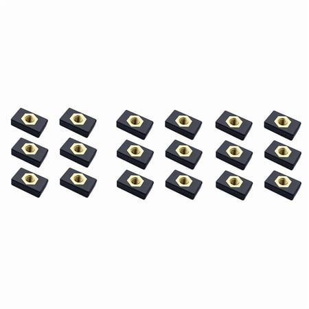 18Pcs M6 Copper Sliding Nut Side Mount Slide Track Rail Fishing Rod Pole Holder Mounting Base for Kayak Boat Canoe
