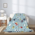 thumbnail image 2 of Throw Blanket for Couch Sofa and Bed, cartoon colorful dog Super Soft Plush Throw Blanket, Fuzzy Cuteness Comfy Warm Washable Flannel Blanket & Throws for All Season 50"x40", 2 of 5