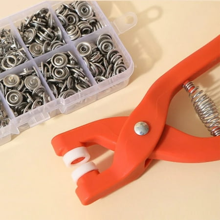 

Five Claw Buckle Tool Set Metal Snaps Buttons with Fastener Pliers Tool Kit for Sewing(Pliers*1+Silver Buckle*50pcs)
