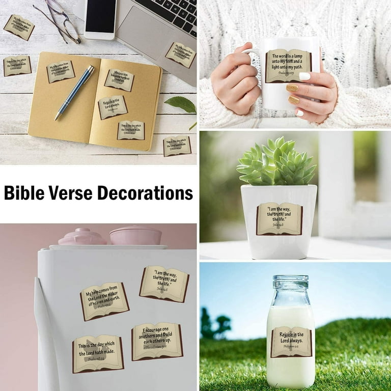 Bible Verse Stickers Book Shape Scripture Inspirational Sticker