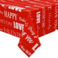 thumbnail image 2 of Happy Valentine''s Day Tablecloth Square 52 x 52 Inch, Red Love Table Cloth, Waterproof Spillproof Polyester Tablecloths for Valentines Day Wedding Dinner Party Decoration, Gifts, 2 of 6