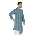 thumbnail image 3 of Atasi Indian Designer Kurta For Mens Casual Traditional Printed Ethnic Long Shirt Kurta, 3 of 7