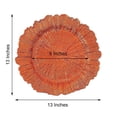 thumbnail image 3 of 24 Orange 13" Acrylic Wooden Textured Round Reef Acrylic Charger Plate, 3 of 5