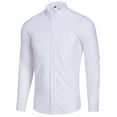 thumbnail image 2 of IROINNID Discount Long Sleeve Shirts for Men Loose Corduroy Lapel Button Button Chest Pocket Solid Color Shirt,White, 2 of 9