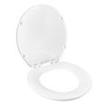 Clorox Antimicrobial Round Plastic Toilet Seat with Easyoff Hinges