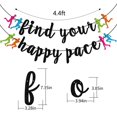 thumbnail image 2 of Find Your Happy Pace Banner, Runner Party Decor, Running Race Glitter Banner, Running Birthday Party Banner, Marathon Party Decorations, Black Glitter, 2 of 7