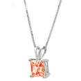 thumbnail image 2 of 1.5 ct Brilliant Princess Cut Solitaire Simulated Red Diamond 14k White Gold Pendant with 16" Chain, 2 of 4