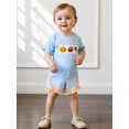 thumbnail image 6 of RUINIXCW Toddler Baby Girl Halloween Outfit Kids Little Girl Summer Fall Clothes Pumpkin Football Embroidery Short Sleeves T-Shirt and Plaid Ruffles Shorts Set, 6 of 9