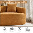 thumbnail image 3 of Wiilayok 131" Chenille Curved Shaped Sectional Sofa,Modern 4 Seater Cloud Combination Sofa Couch with Extra Deep Seat and Pillows for Living Room,Orange, 3 of 10