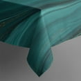 thumbnail image 3 of Teal and Gold Marble Glitter Waves Pattern Rectangle Tablecloth 60"x84",Waterproof Polyester Rectangle Table Cloth, Wipeable Spillproof Polyester Tablecloth for Dining, Camping, Indoor and Outdoor, 3 of 5