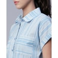thumbnail image 5 of Moomaya Printed Button-Up Shirt For Women, Short Sleeve Collared Blouses With Pockets, 5 of 8