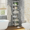 thumbnail image 3 of Tribesigns 75" Tall Narrow Bookshelf for Small Spaces, 6 Tier Corner Storage Rack Open Bookcase for Home Office, White, 3 of 5