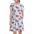 thumbnail image 1 of Disketp Watermelon para Vestido de Manga Corta para Mujeres, Vestidos de Verano para Mujeres, Casual y Holgado para la Playa, 1 of 6