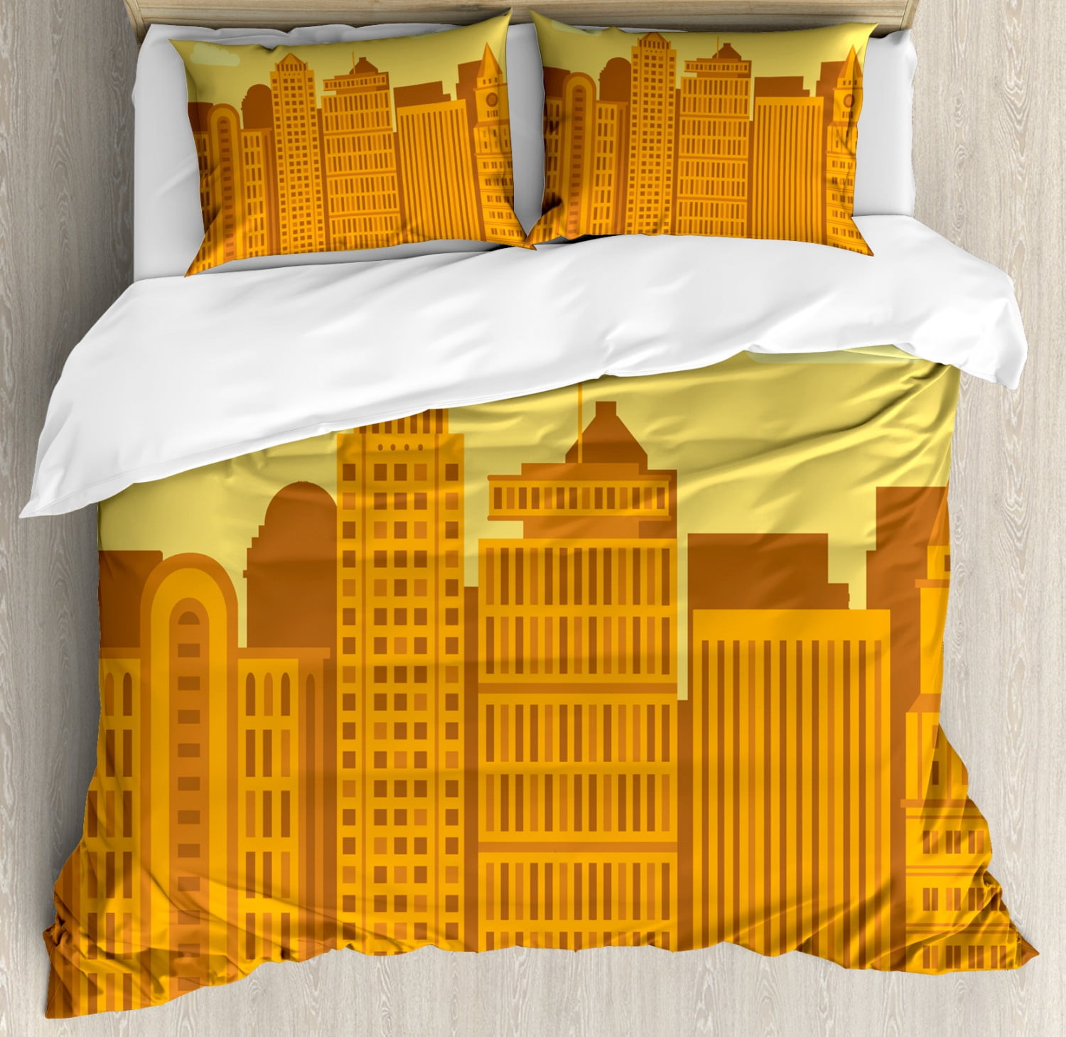 Boston King Size Duvet Cover Set, Flat Design of Appearance of The Big