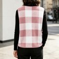 thumbnail image 4 of Cmfcve Women's Plus Size Plaid Fleece Vest Button Down Sleeveless Warm Jackets Fall Winter Casual Outerwear, 4 of 6